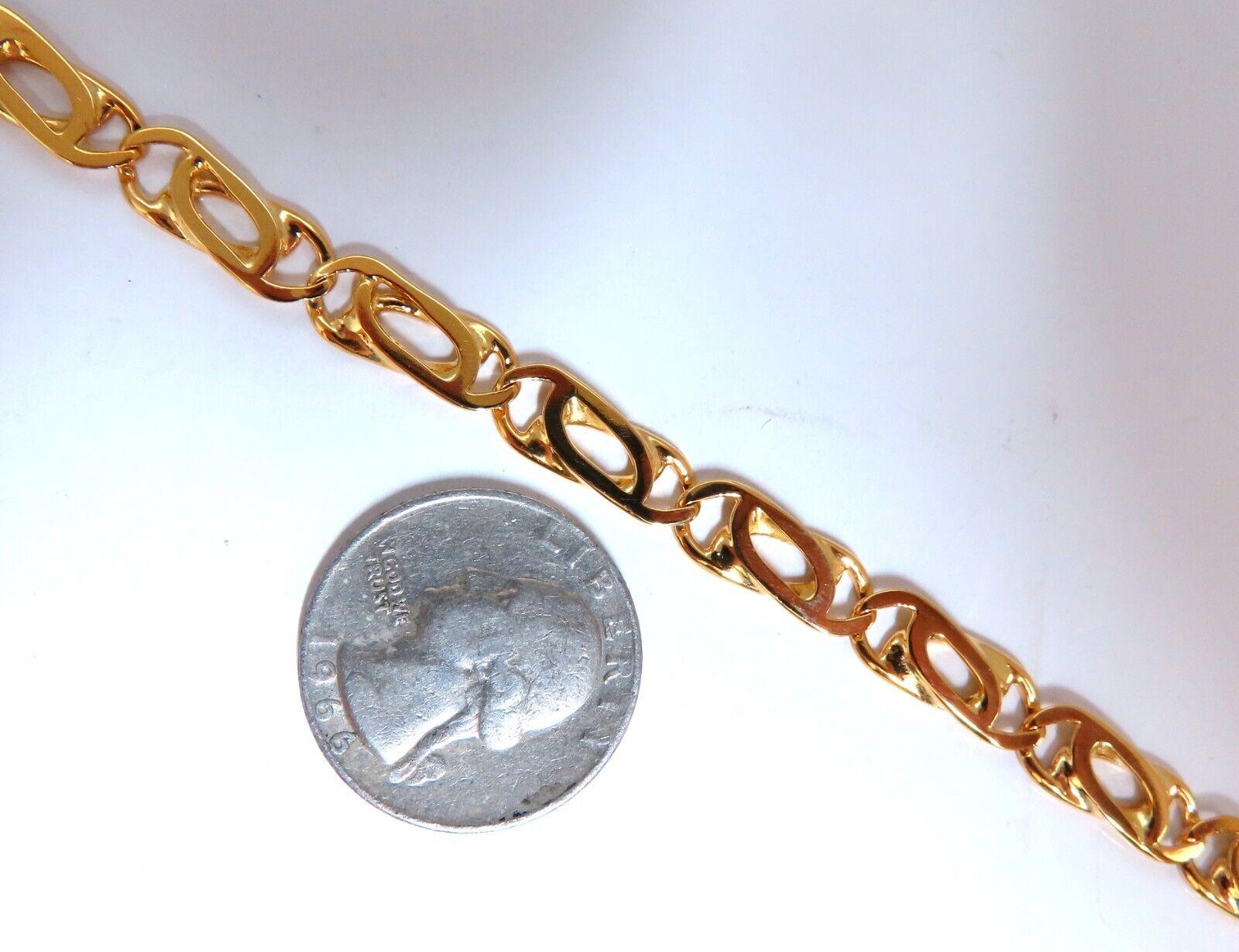 Women's or Men's Modified Paper Clip Link Bracelet 14kt 15.6 Grams For Sale