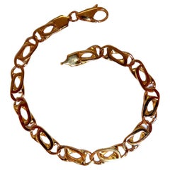 Used Modified Paper Clip Link Bracelet 14kt 15.6 Grams