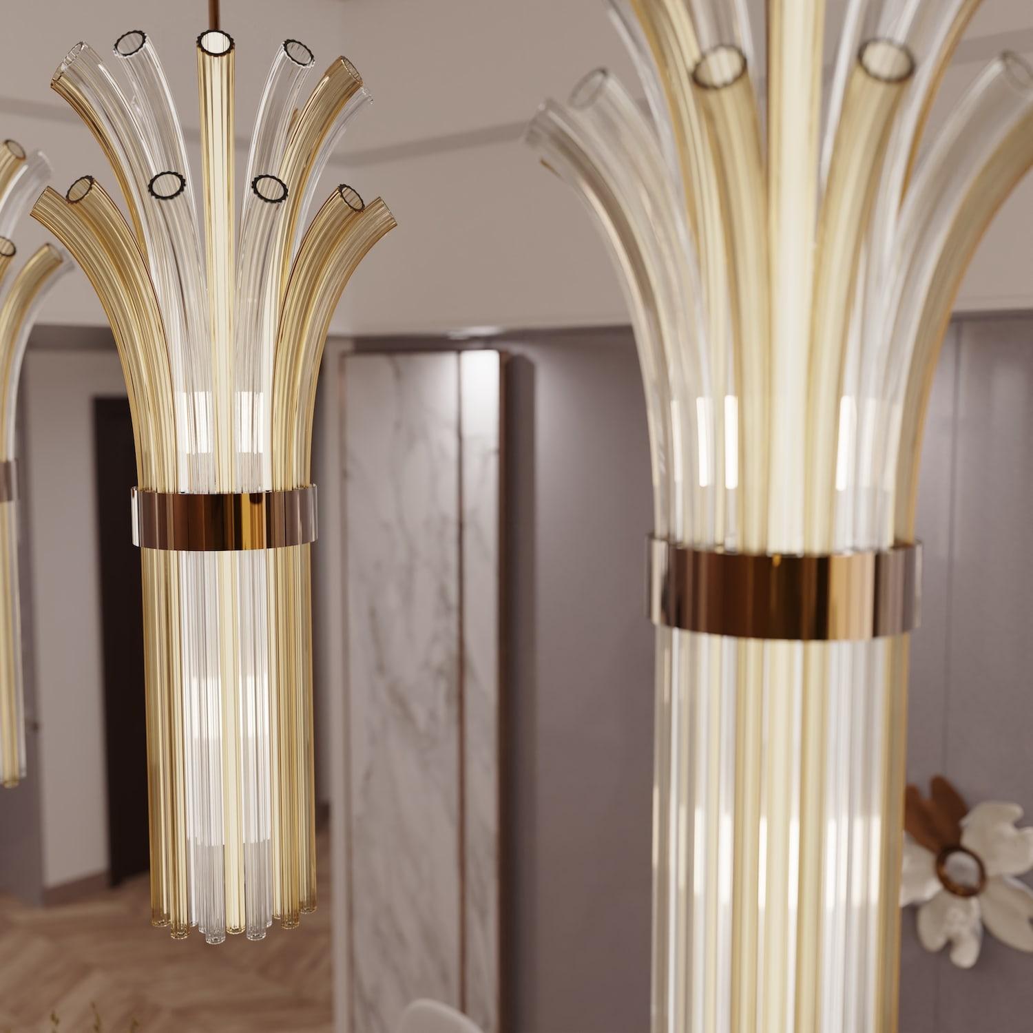 Italian MODIGLIANI Lampadario Sospeso in Vetro di Murano Design Made in Italy For Sale