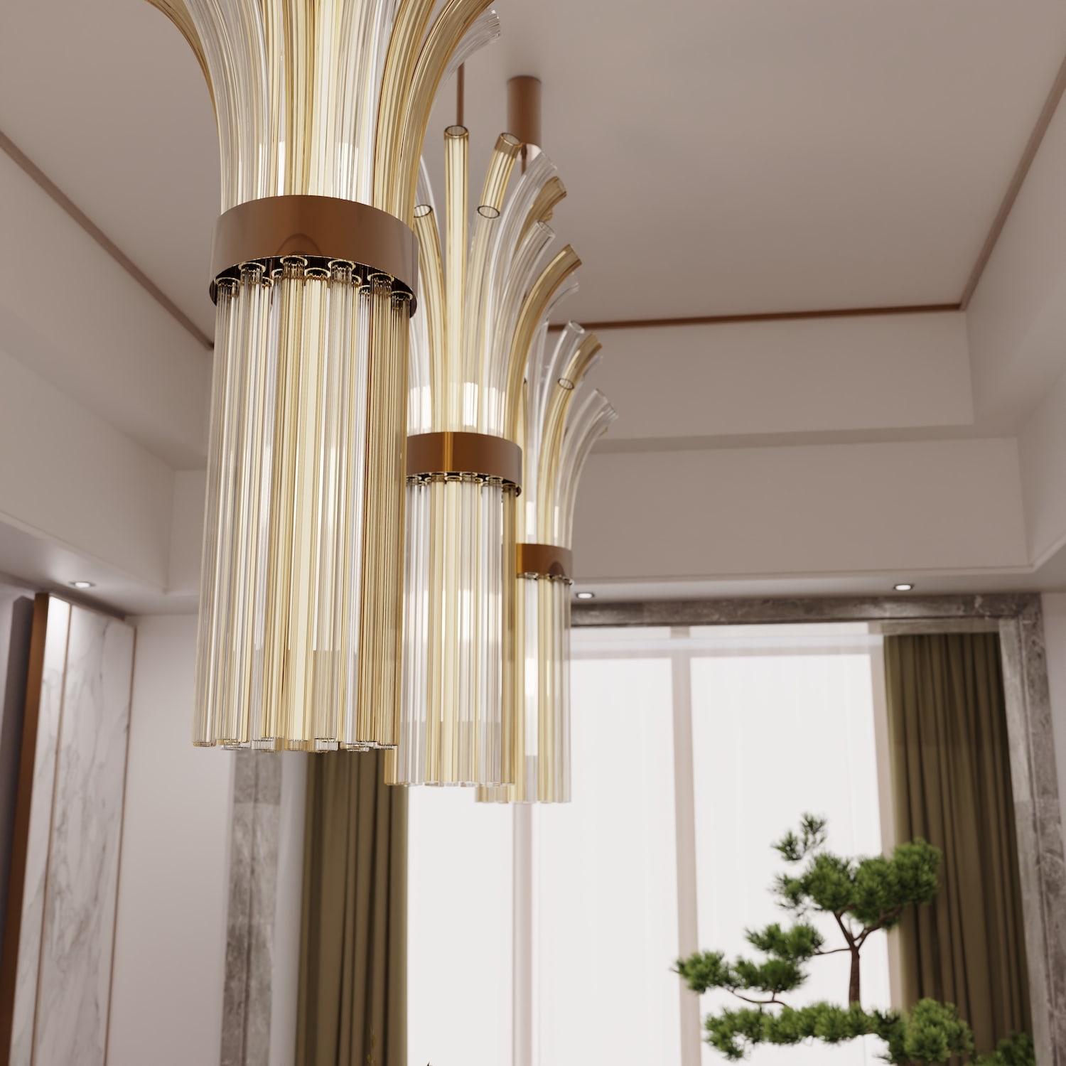 Metal MODIGLIANI Lampadario Sospeso in Vetro di Murano Design Made in Italy For Sale