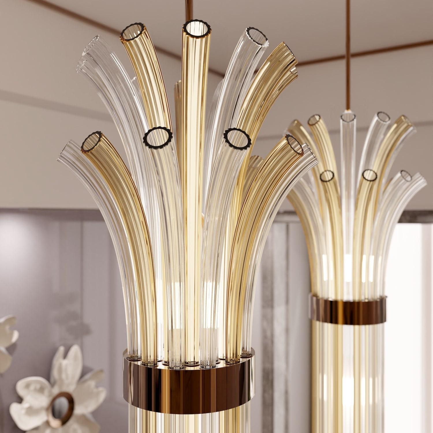 MODIGLIANI Lampadario Sospeso in Vetro di Murano Design Made in Italy For Sale 1