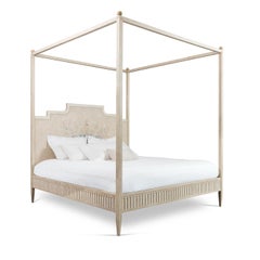 Modigliani Light Taupe with White Accents and Grotesque Canopy Bed