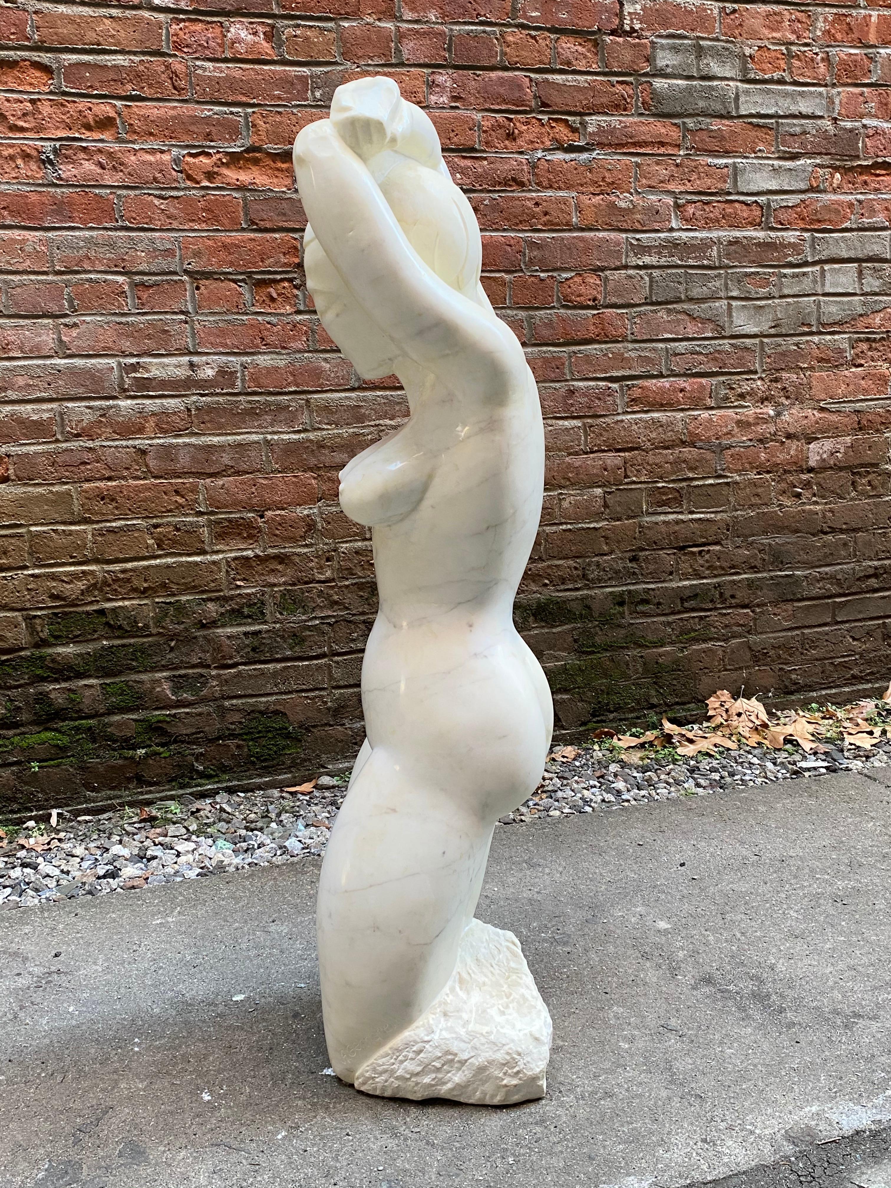 Post-Modern Standing Nude Marble Sculpture