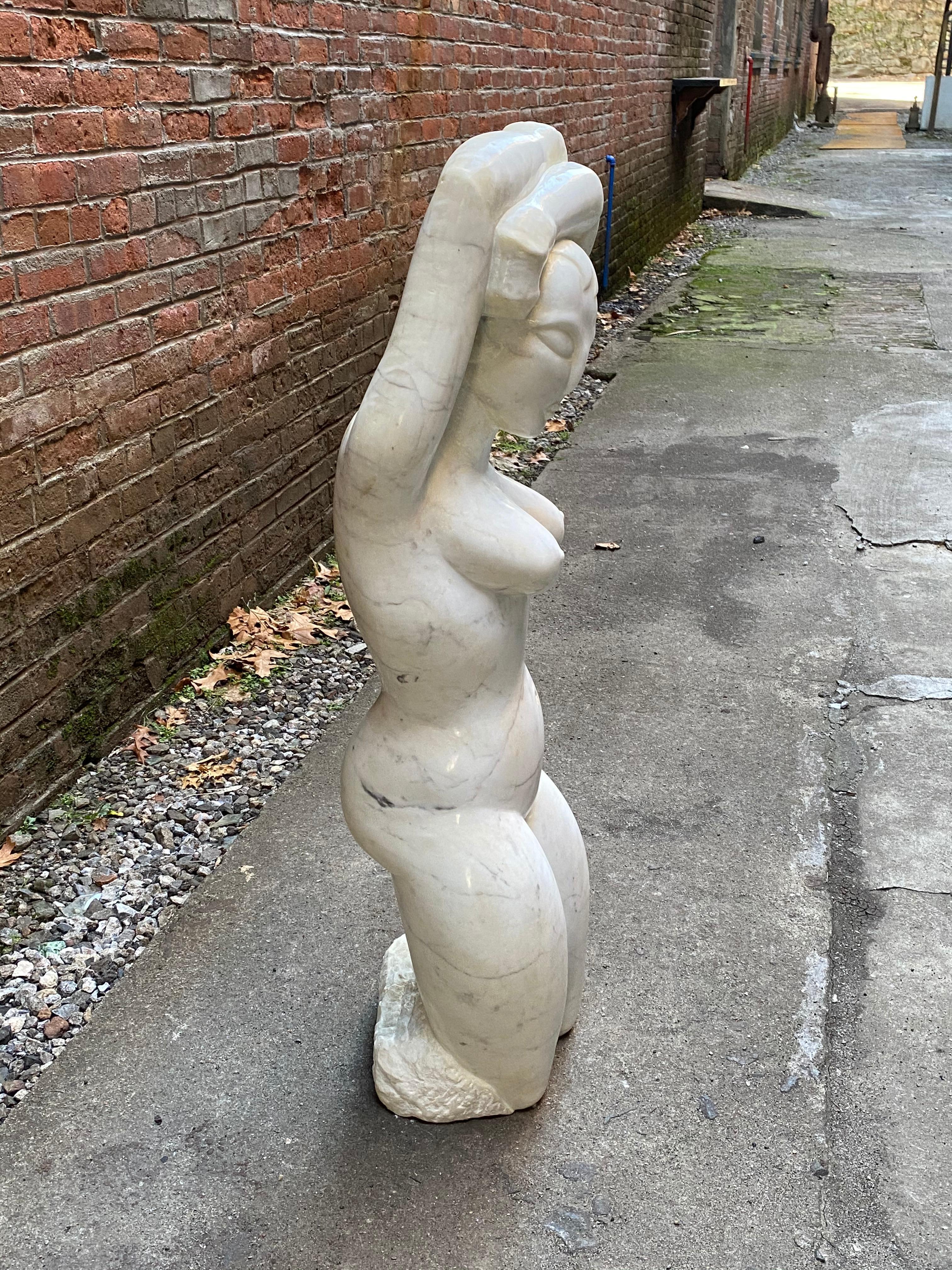 Late 20th Century Standing Nude Marble Sculpture