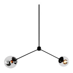 Modo 2-Globe Pendant in Black & Clear by Jason Miller for Roll & Hill