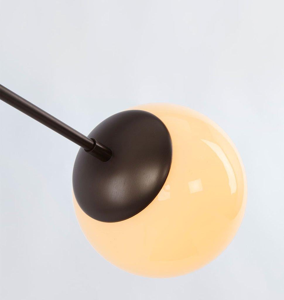 Modern Modo 2-Globe Pendant in Black and Cream by Jason Miller for Roll & Hill