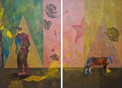 Inside the Flag Diptych, Acryl und Öl auf Leinwand, großformatig, 2026