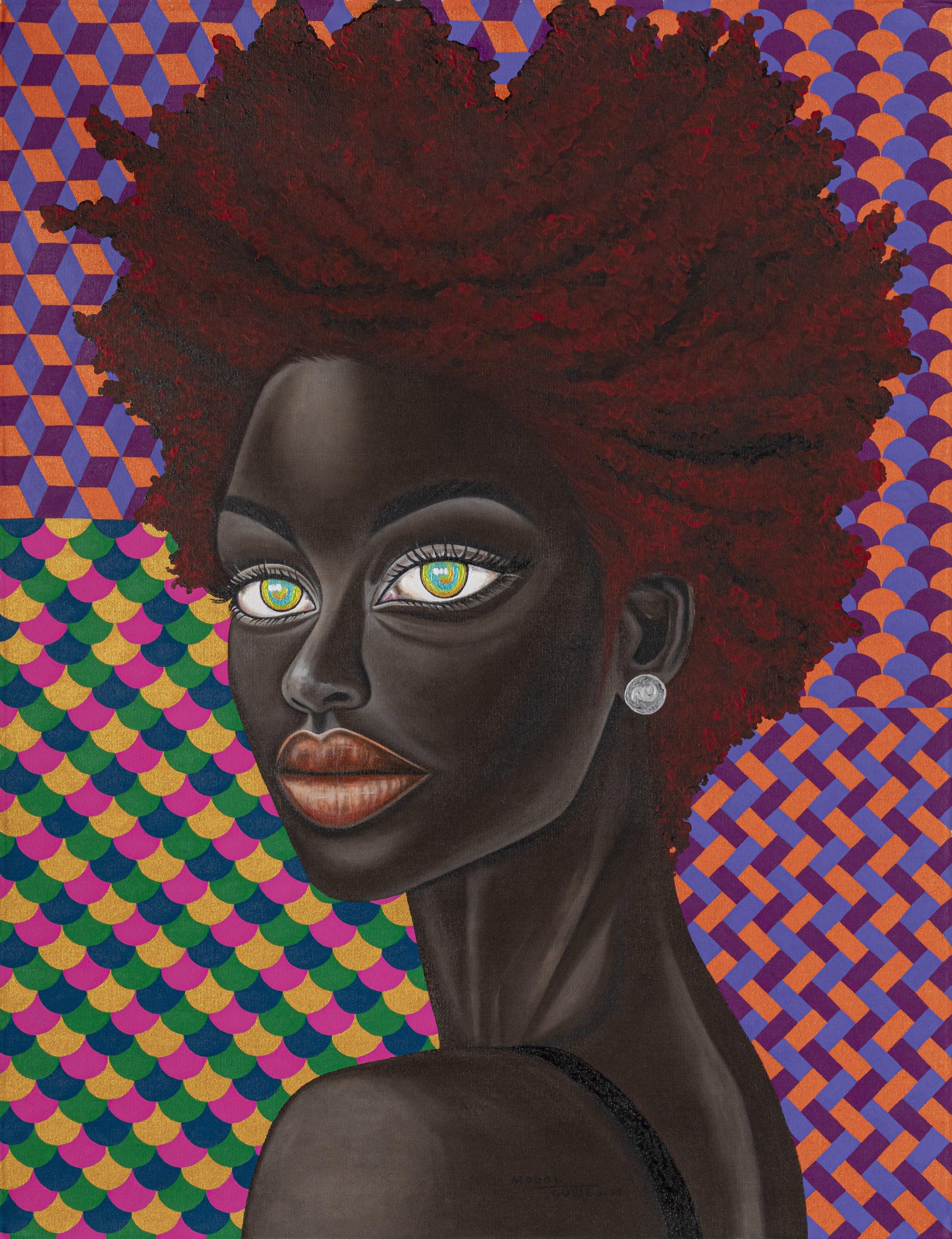 Azali - Siglo XXI, Retrato contemporáneo, Técnica mixta, África