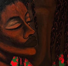 Entre Feu et Ocean - 21st Century, Contemporary portrait, Mixed media, Africa
