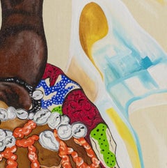 Gardien des Mystères - 21ème siècle, portrait contemporain, mixed media, Afrique