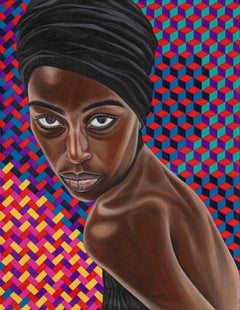 Nostalgie Noire - 21st Century, Contemporary portrait, Mixed media, Africa