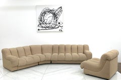Modular 1990's Nonstop Style Channel Tufted Sectional Sofa