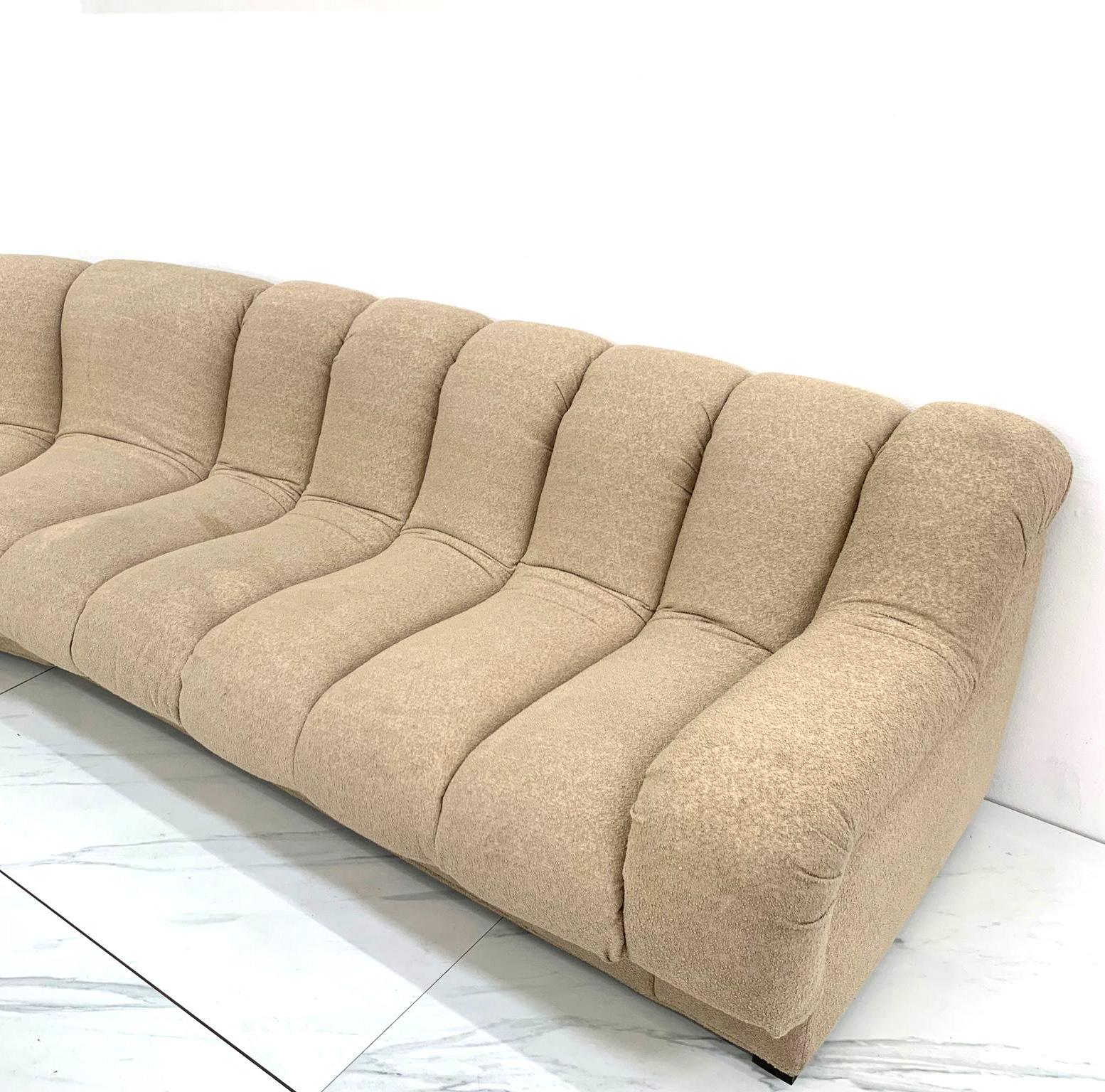 Fabric Modular 1990's Nonstop Style Channel Tufted Sectional Sofa