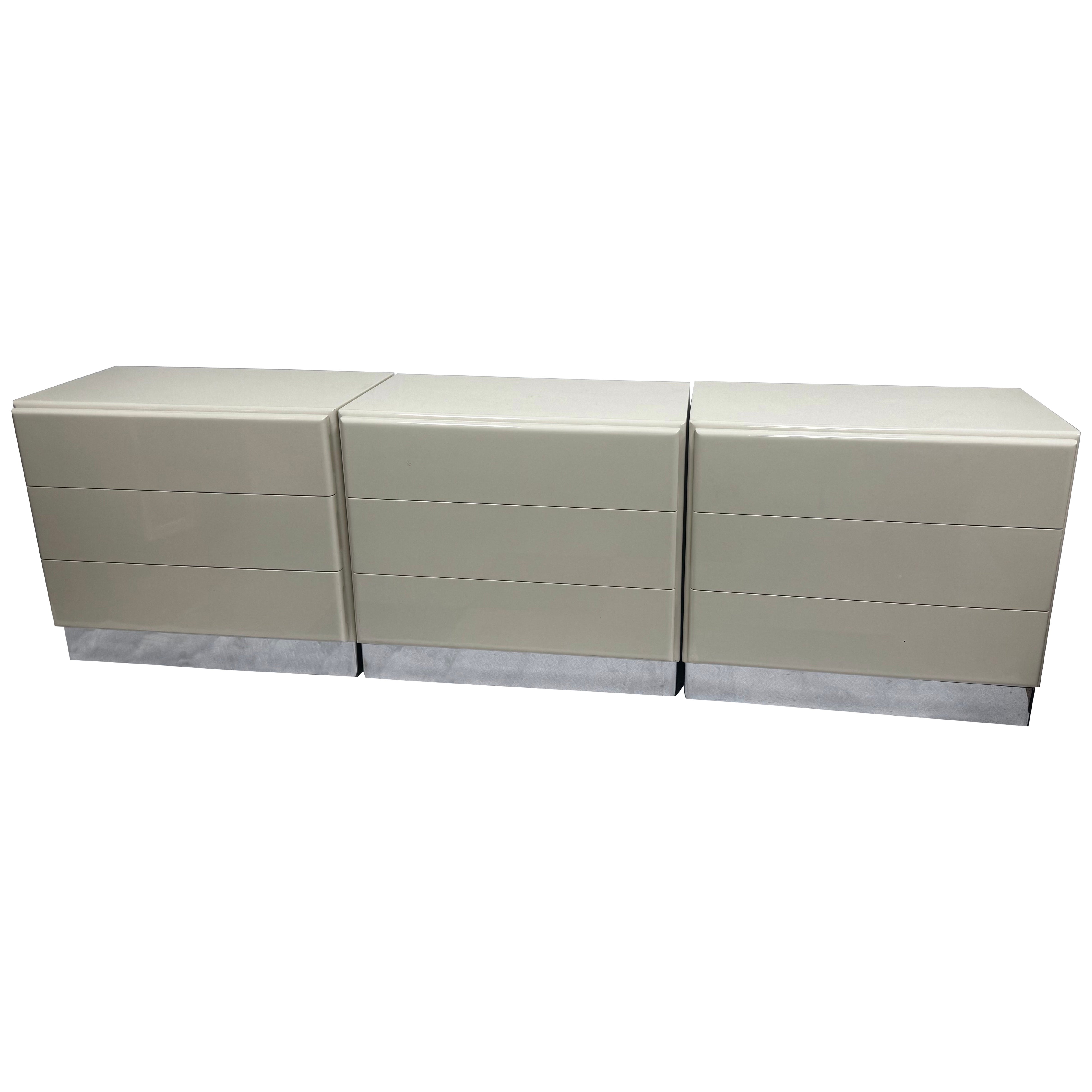 Modular 3 Piece Cabinet By Milo Baughman