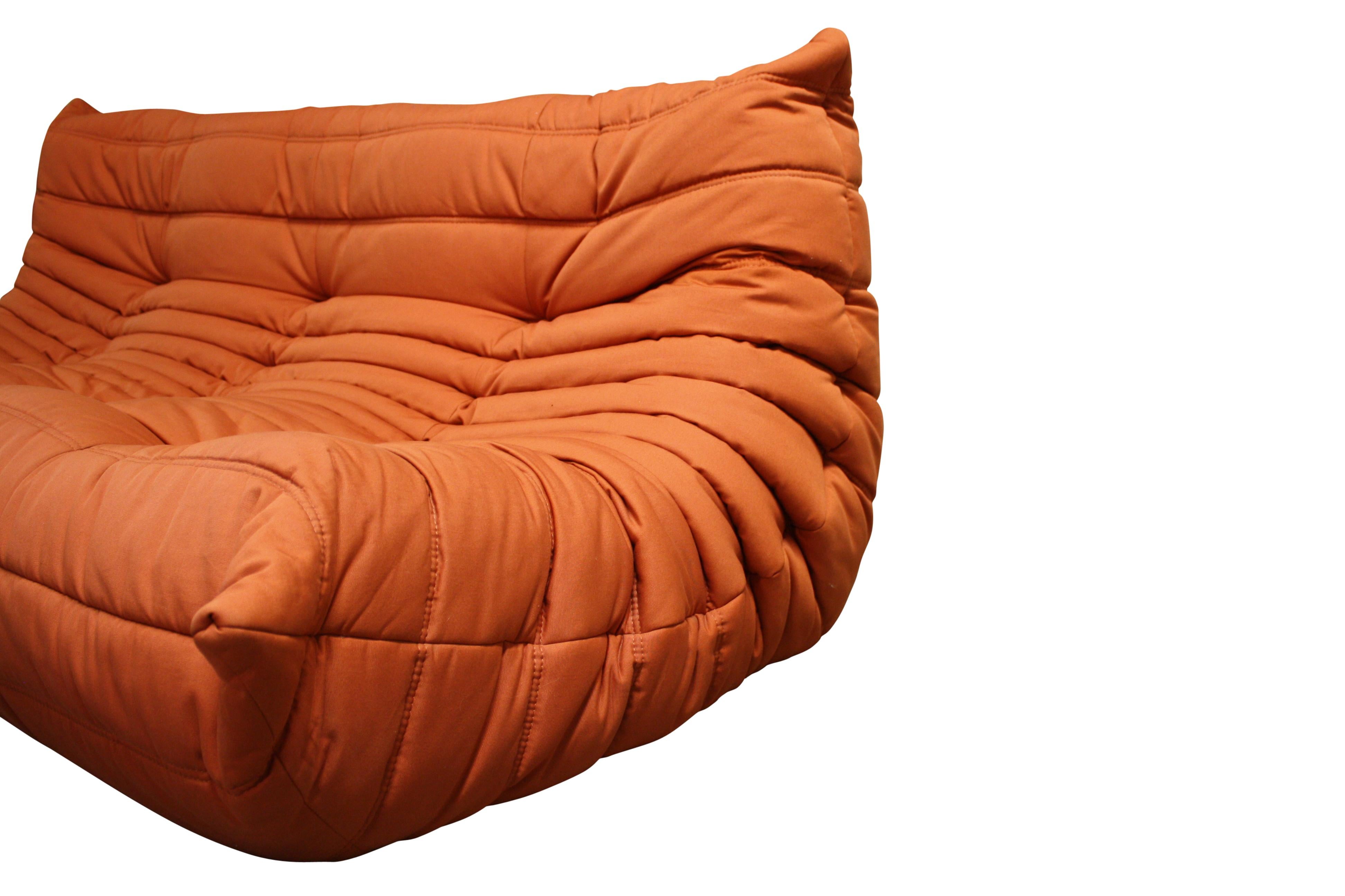 Modular 3-Piece Orange Sofa by Michel Ducaroy for Ligne Roset 4
