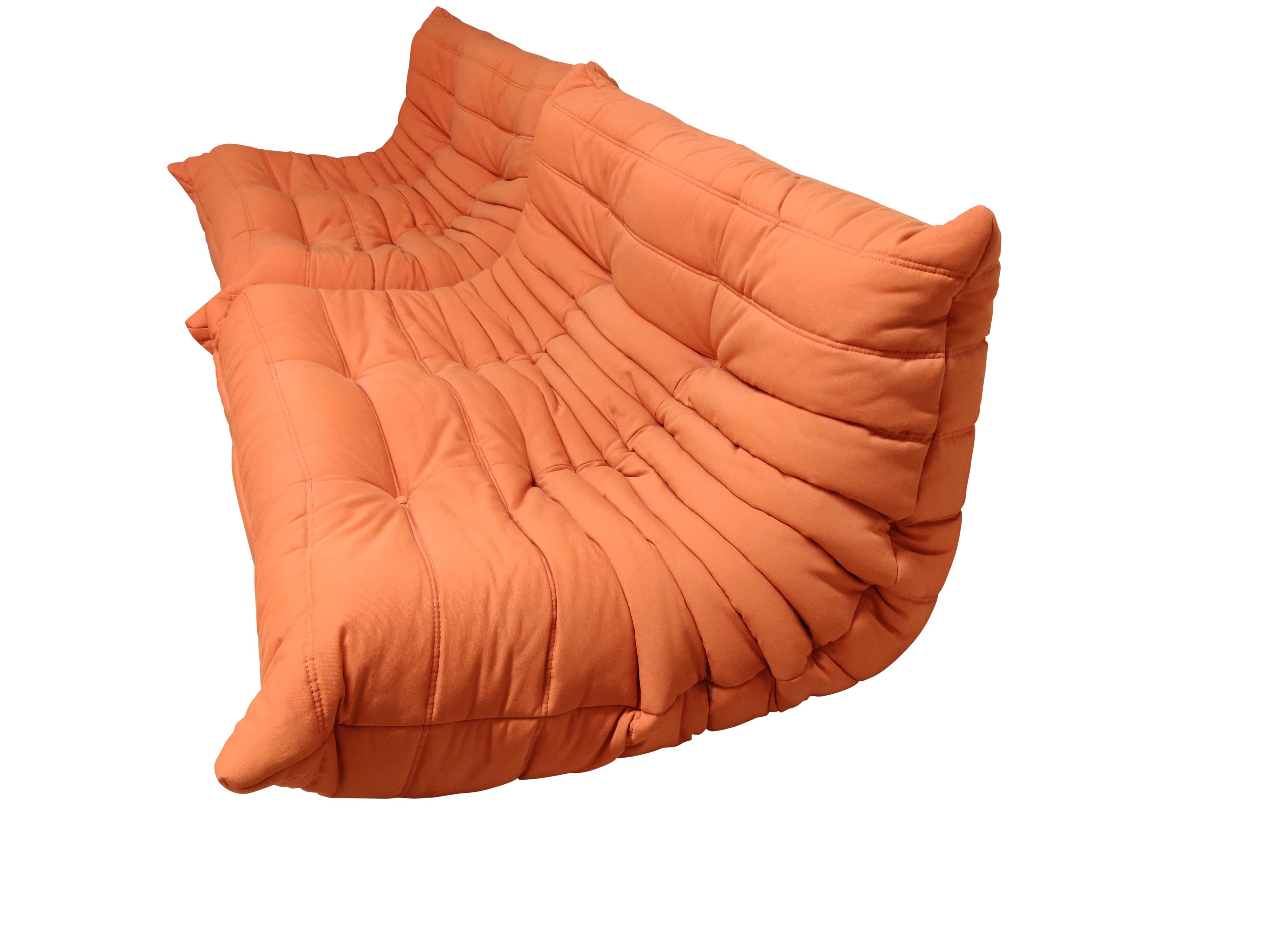 Modular 3-Piece Orange Sofa by Michel Ducaroy for Ligne Roset 6