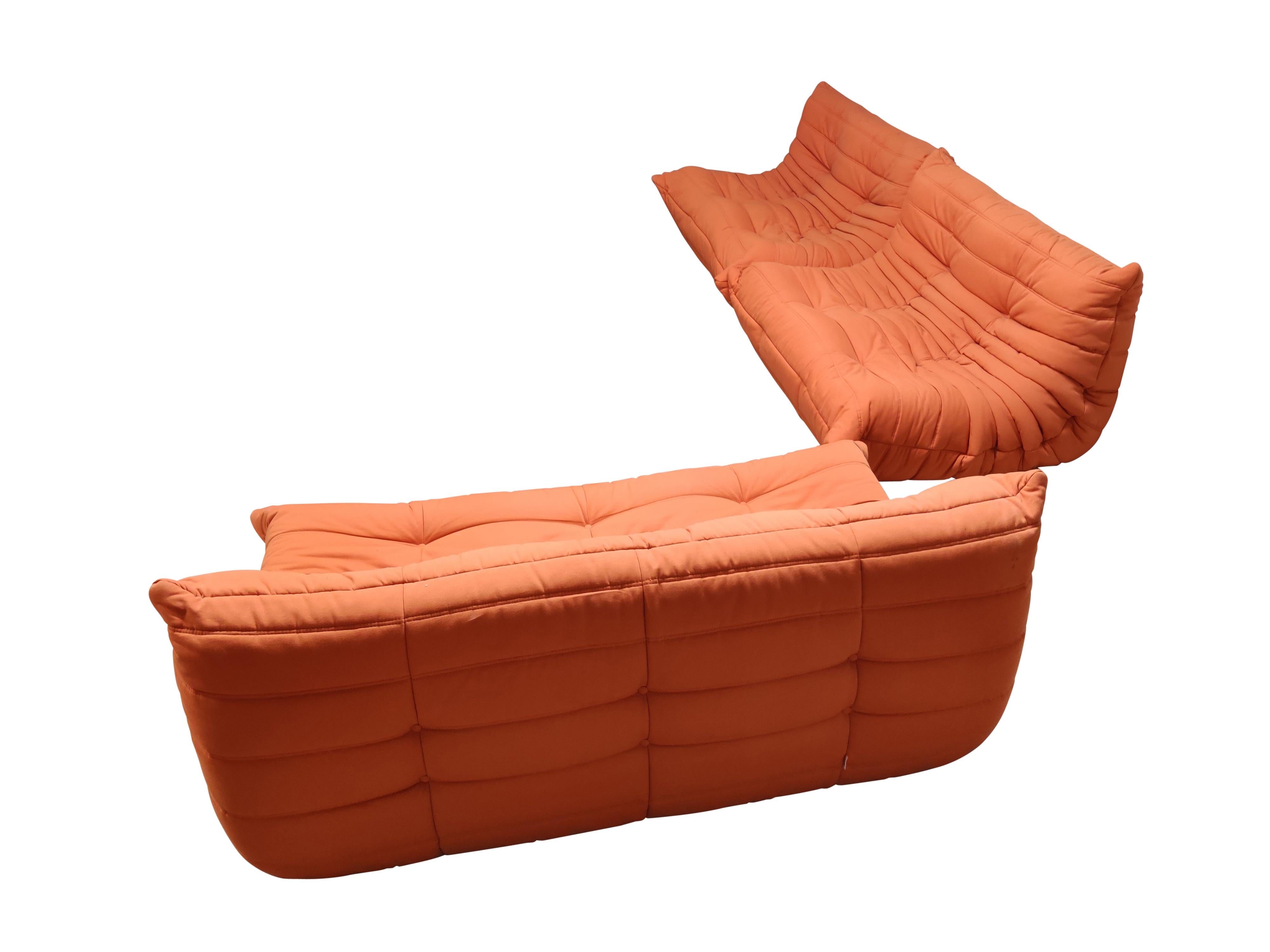 Modular 3-Piece Orange Sofa by Michel Ducaroy for Ligne Roset In Good Condition In HEVERLEE, BE