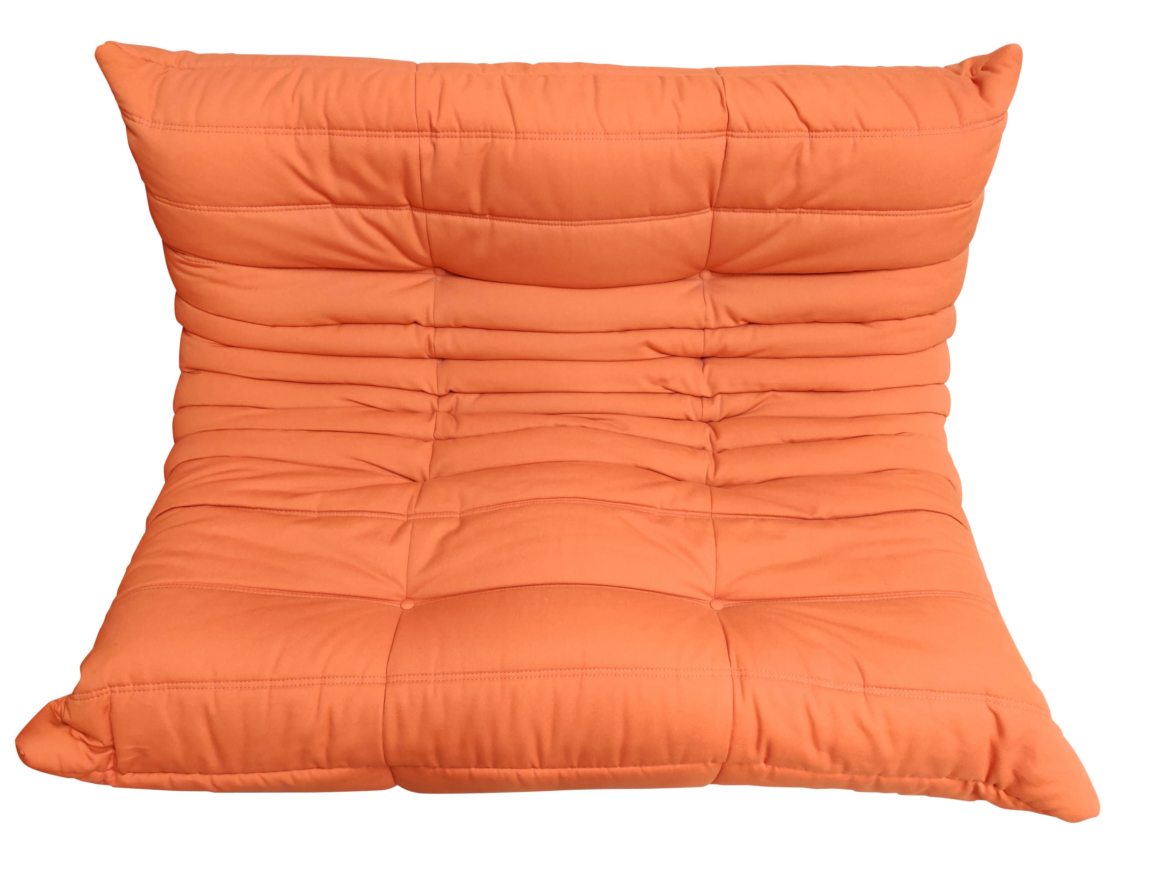 Fabric Modular 3-Piece Orange Sofa by Michel Ducaroy for Ligne Roset