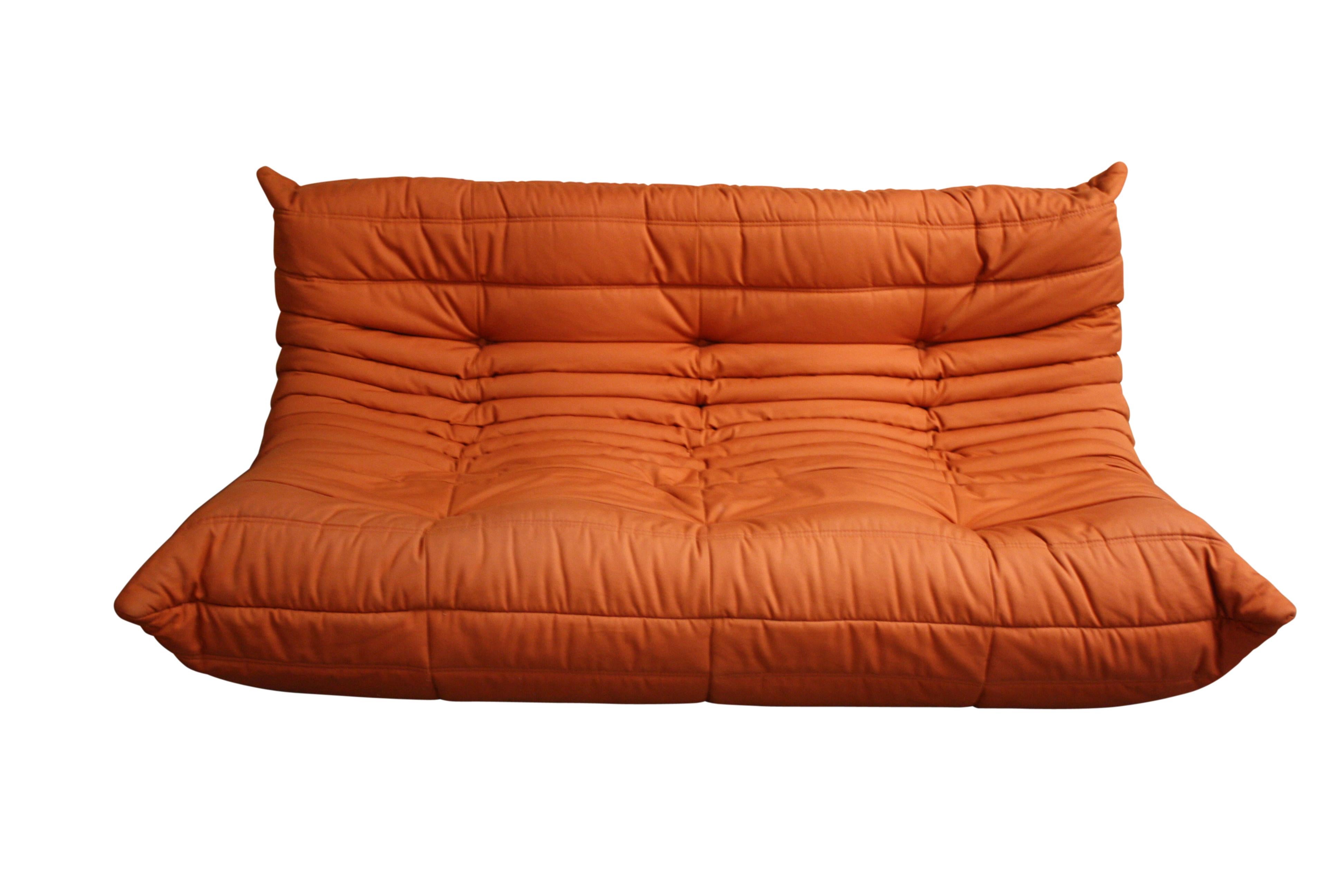 Modular 3-Piece Orange Sofa by Michel Ducaroy for Ligne Roset 1