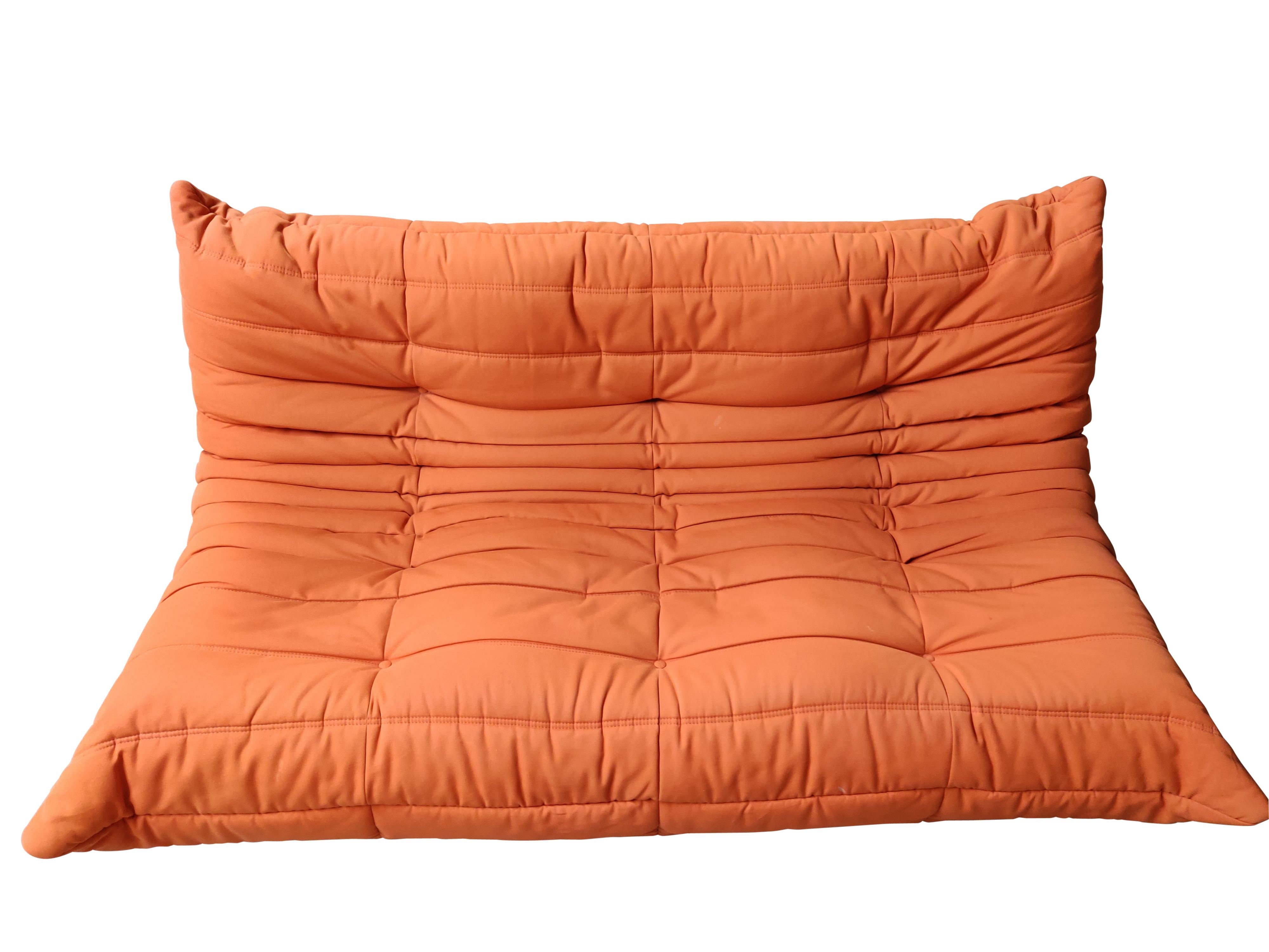 Modular 3-Piece Orange Sofa by Michel Ducaroy for Ligne Roset 2