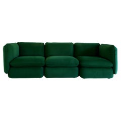 Modular 3 - Seat Sofa in Green Chenille, IPE Cavalli, Italy