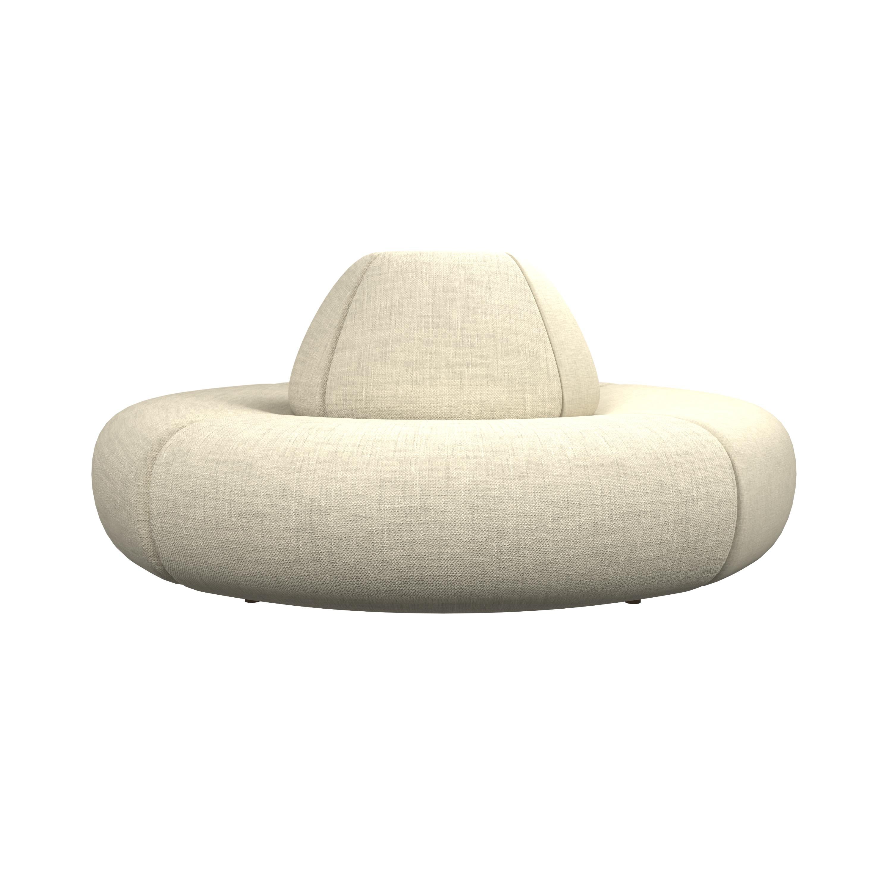 Organique Modulaire 4 places Handcraft T2 en tissu beige uni fait main par Murmurio en vente
