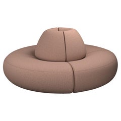 Modular 4 seater Hanabira T2 in easy clean coral fabric handcrafted by Murmurio