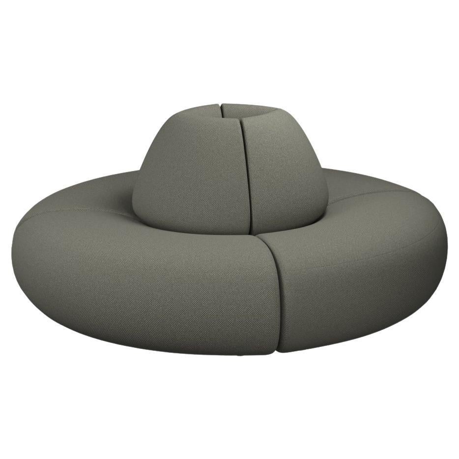 Modular 4 seater Hanabira T2 in easy clean forest fabric handcrafted by Murmurio For Sale