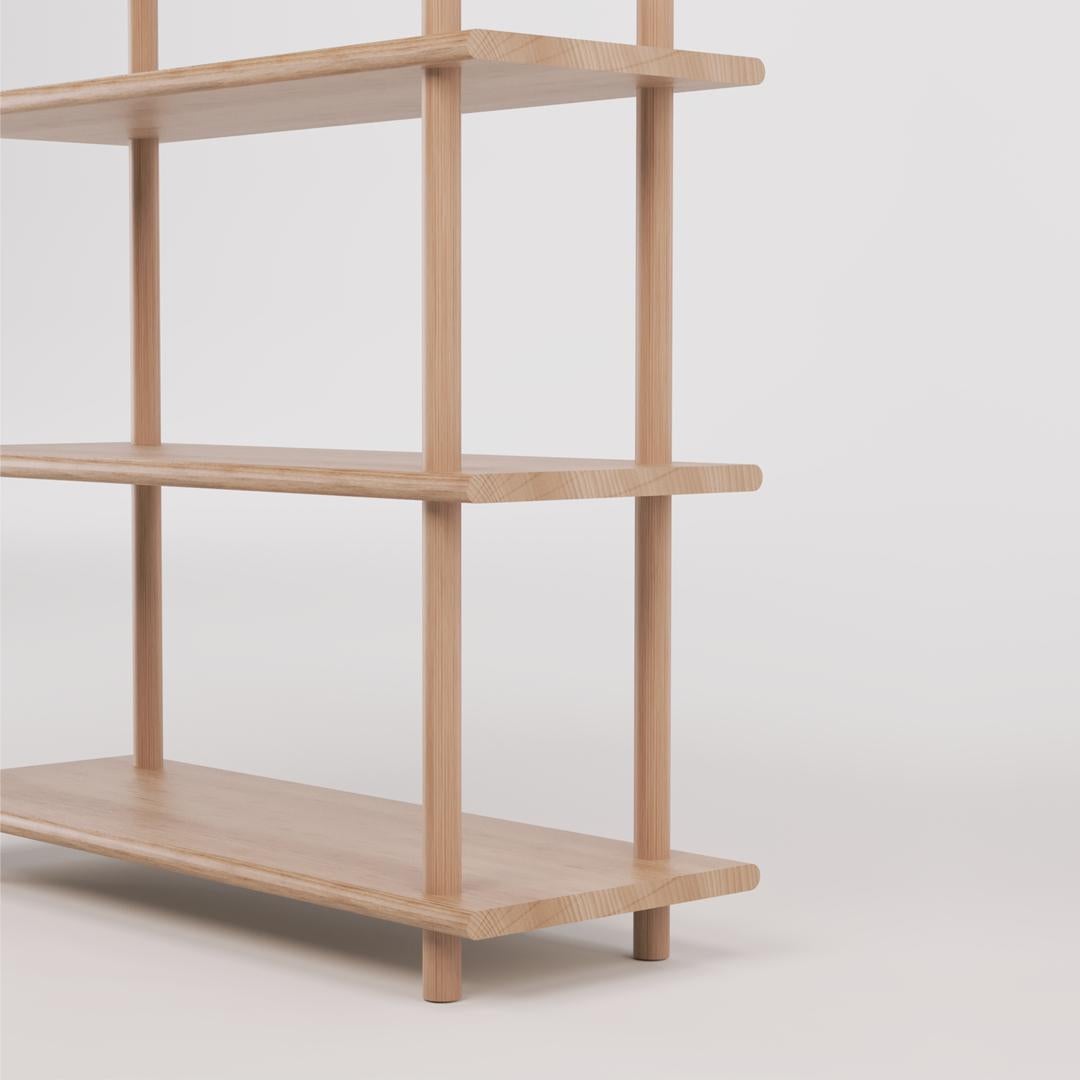 Hand-Crafted Modular 5 Shelving Natural Wood For Sale