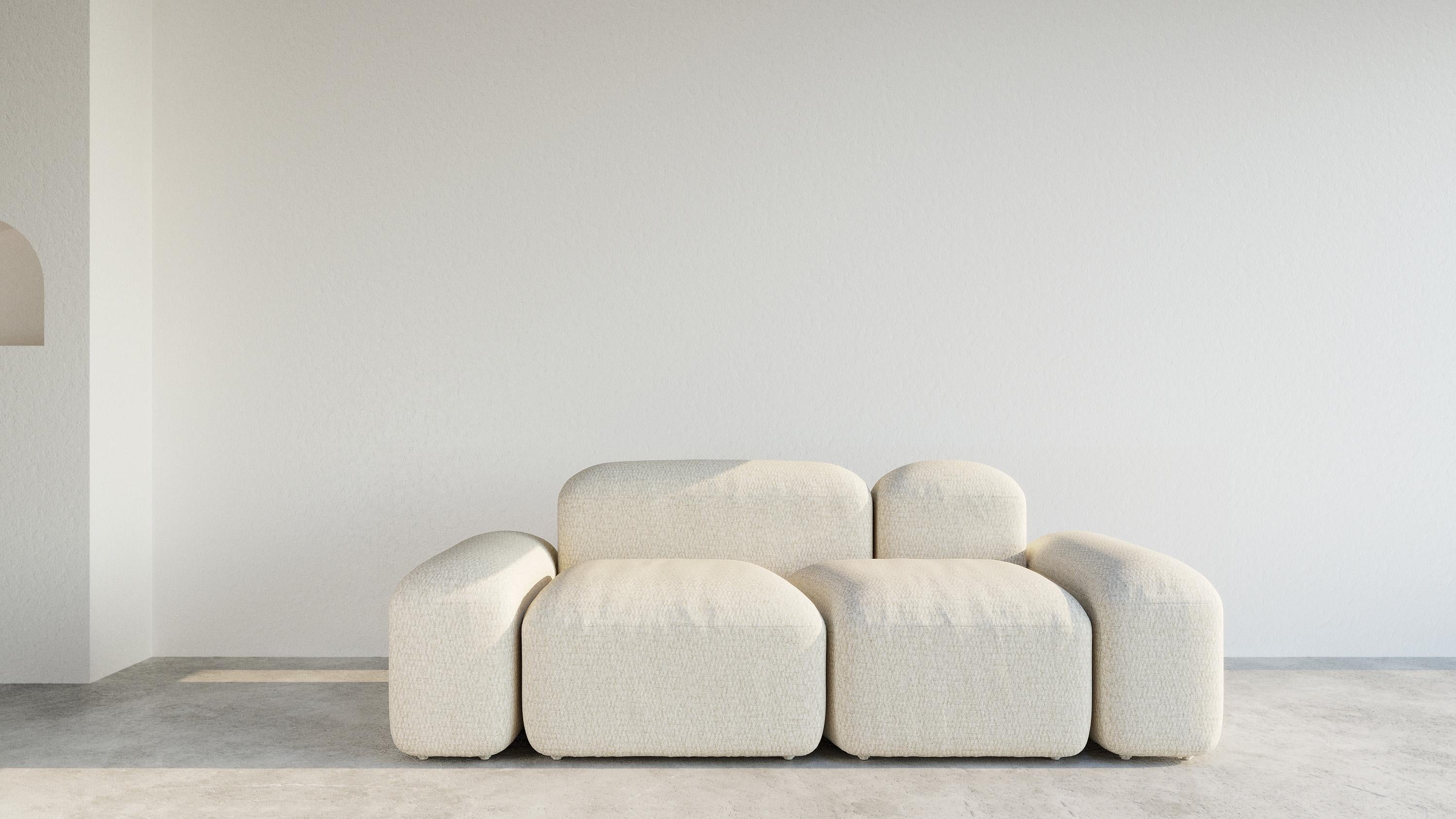 'Lapis' is a collection of sofas and seats with very organic and Minimalist shapes.
Designer: Emanuel Gargano
Maker: Amura Lab

LAPIS 045
2 seaters / 203cm L

'Lapis' can be made in several dimension and combinations, according to spaces and