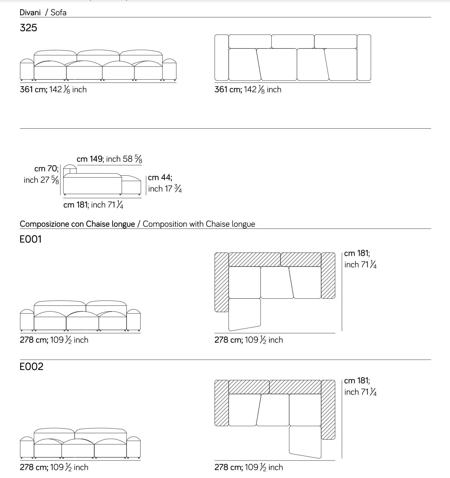 Modular and Customizable Sofa 'Lapis' 325 Leather 1