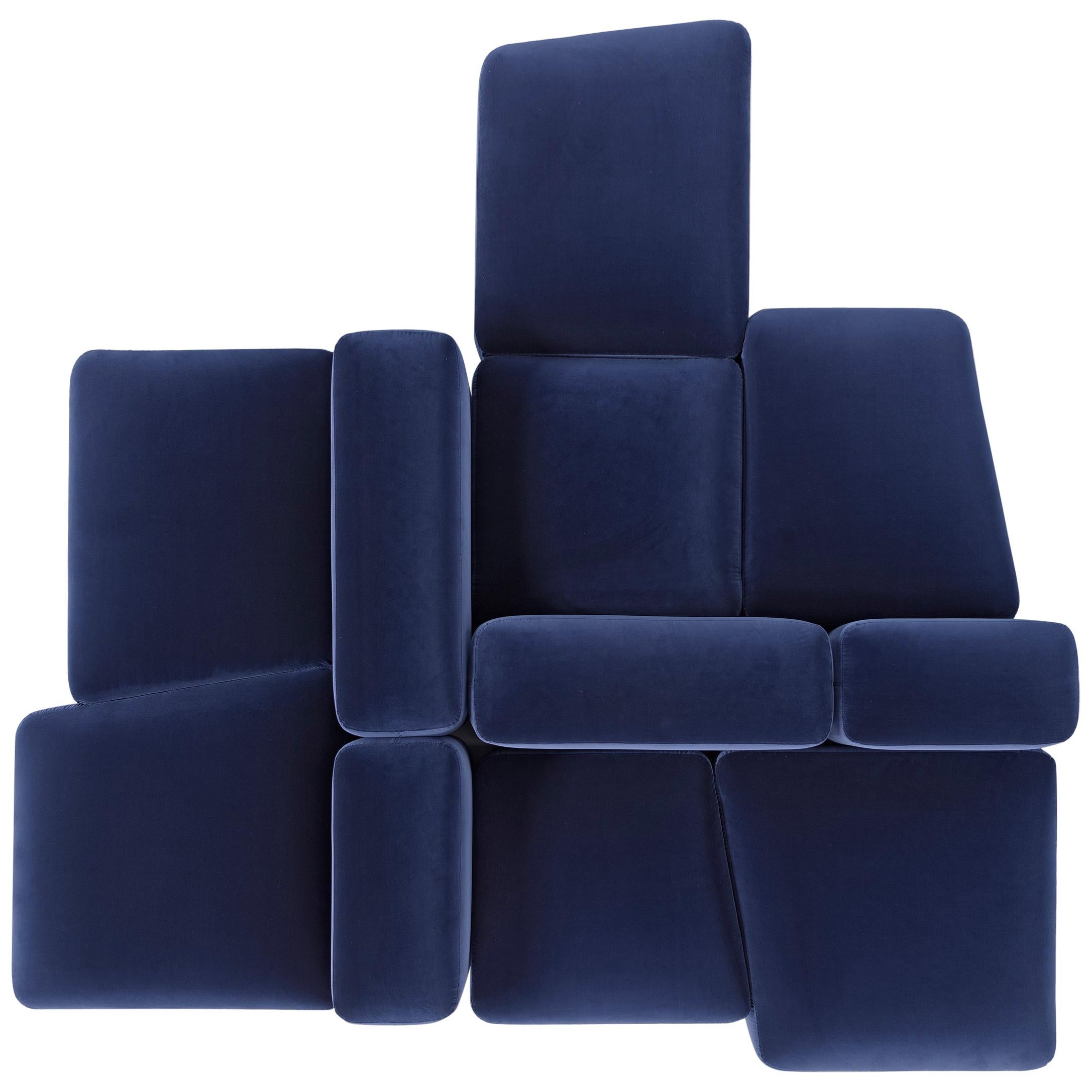 Modular and Customizable Sofa 'Lapis' E027 'Many Layouts and Fabrics Available' For Sale