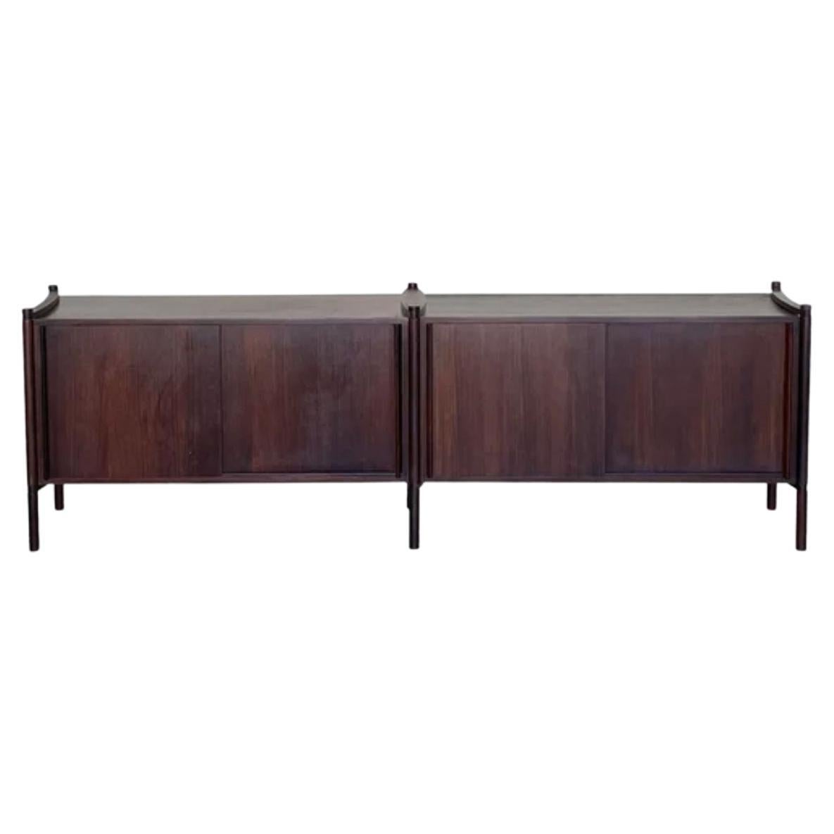 Modular "Archimede" Storage Unit / Credenza in Rosewood by Hirozi Fukuoh, 1962 For Sale