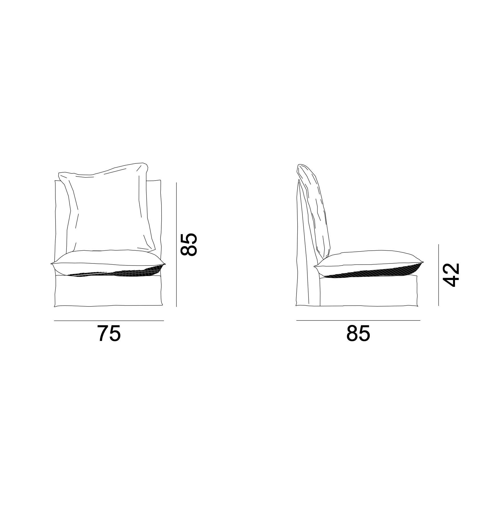 Modular armchair Gervasoni Ghost 06 design Paola Navone For Sale 2