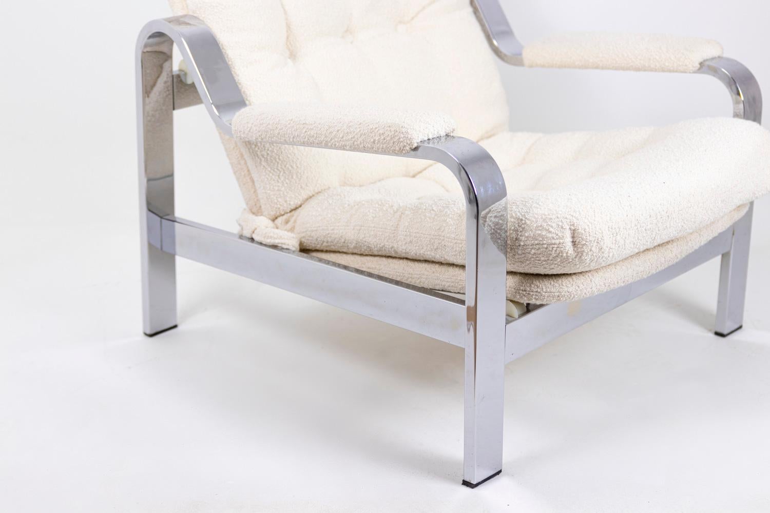 Late 20th Century Modular Armchair in Chromed Metal, 1970s For Sale