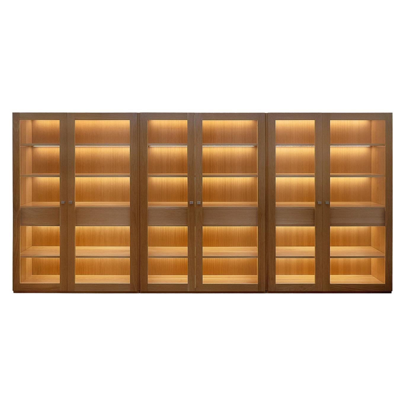 Modular Asymmetrical Durmast Bookcase by Erika Gambella For Sale