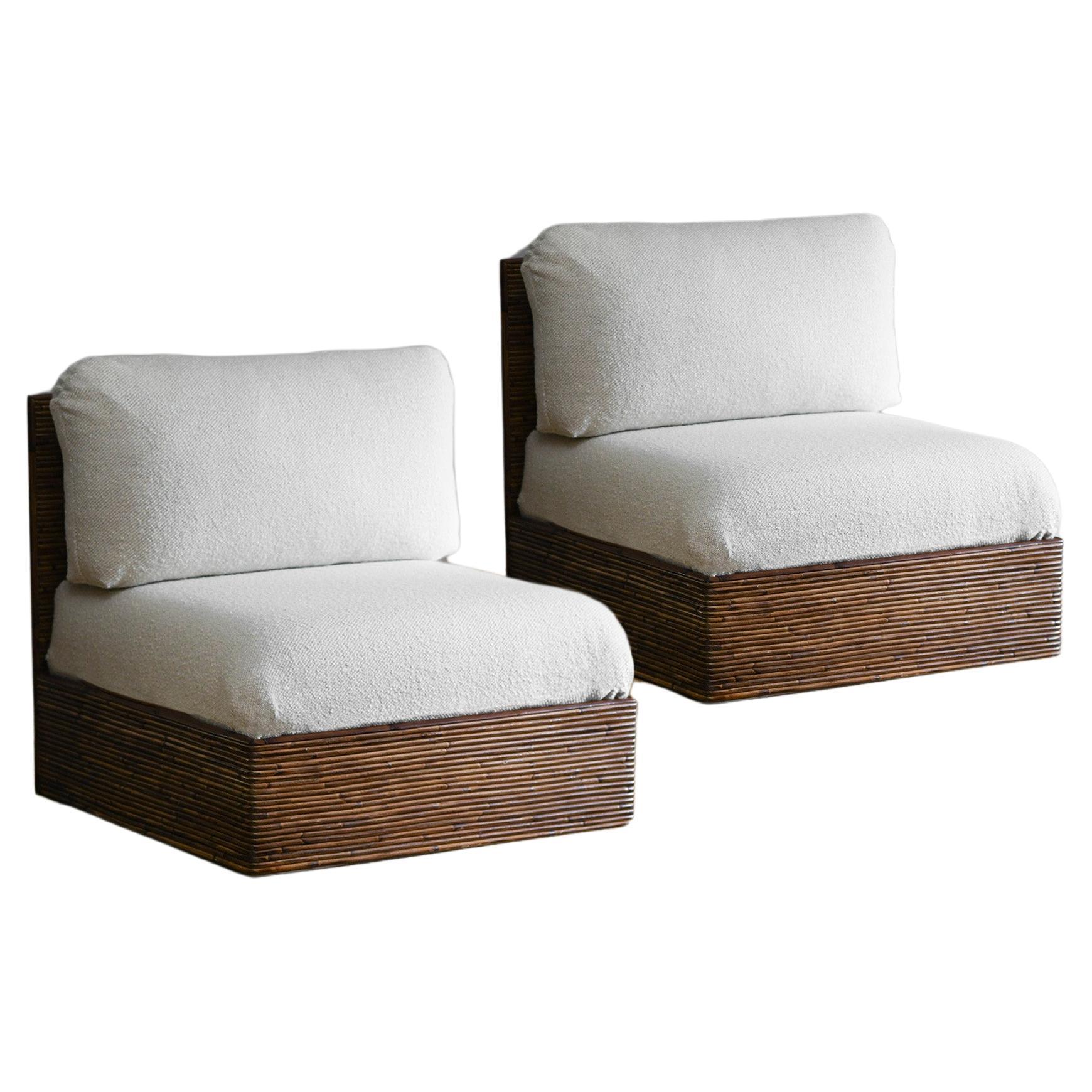 Fabric Modular bamboo sofa Molto Editions complete with cushions in Dedar fabric For Sale