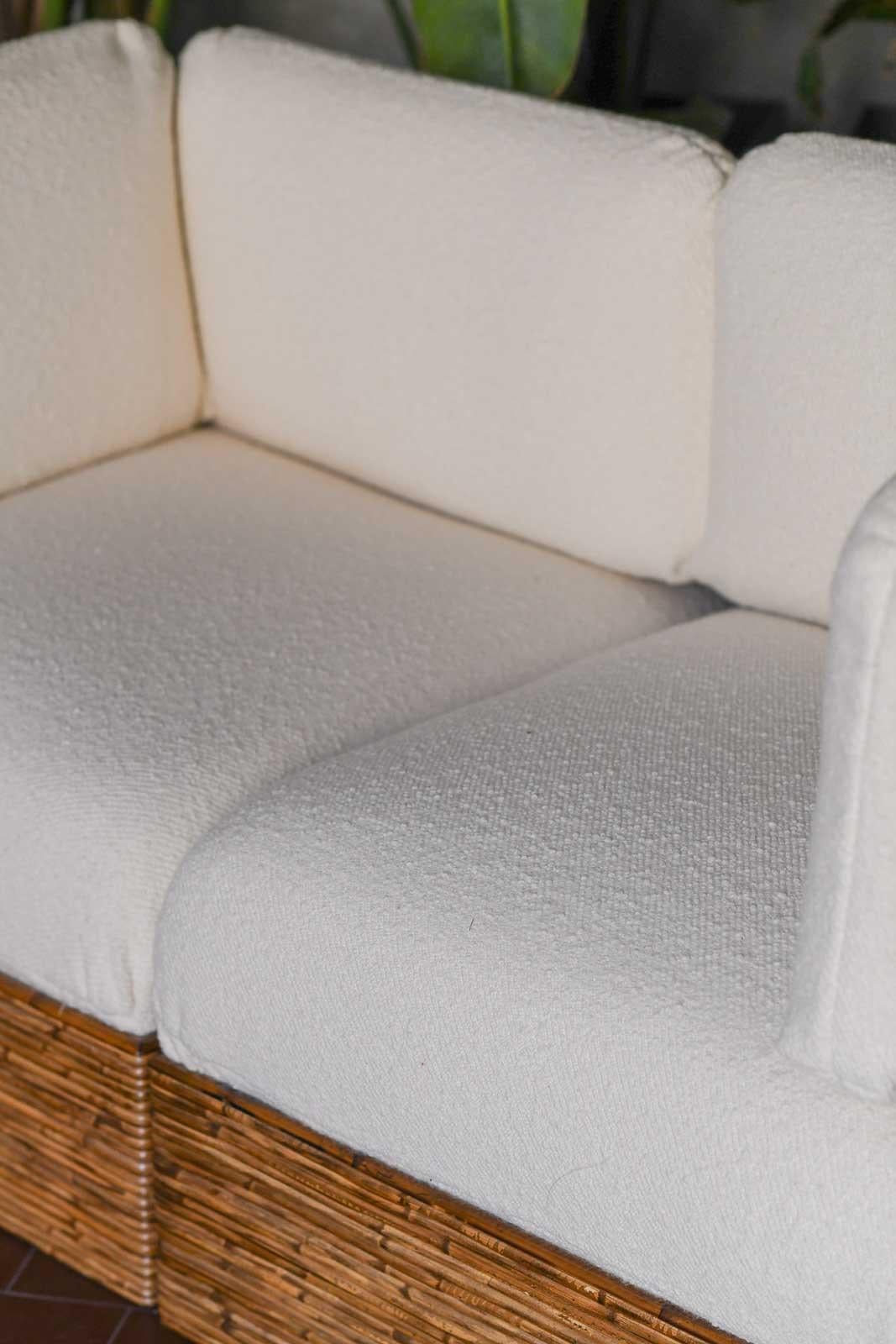 Sofá modular de bambú - Molto Editions Tela en venta