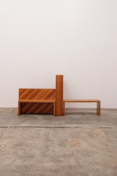 Modular Beech Set of Two Room Dividers with Benches, 1970, Italy