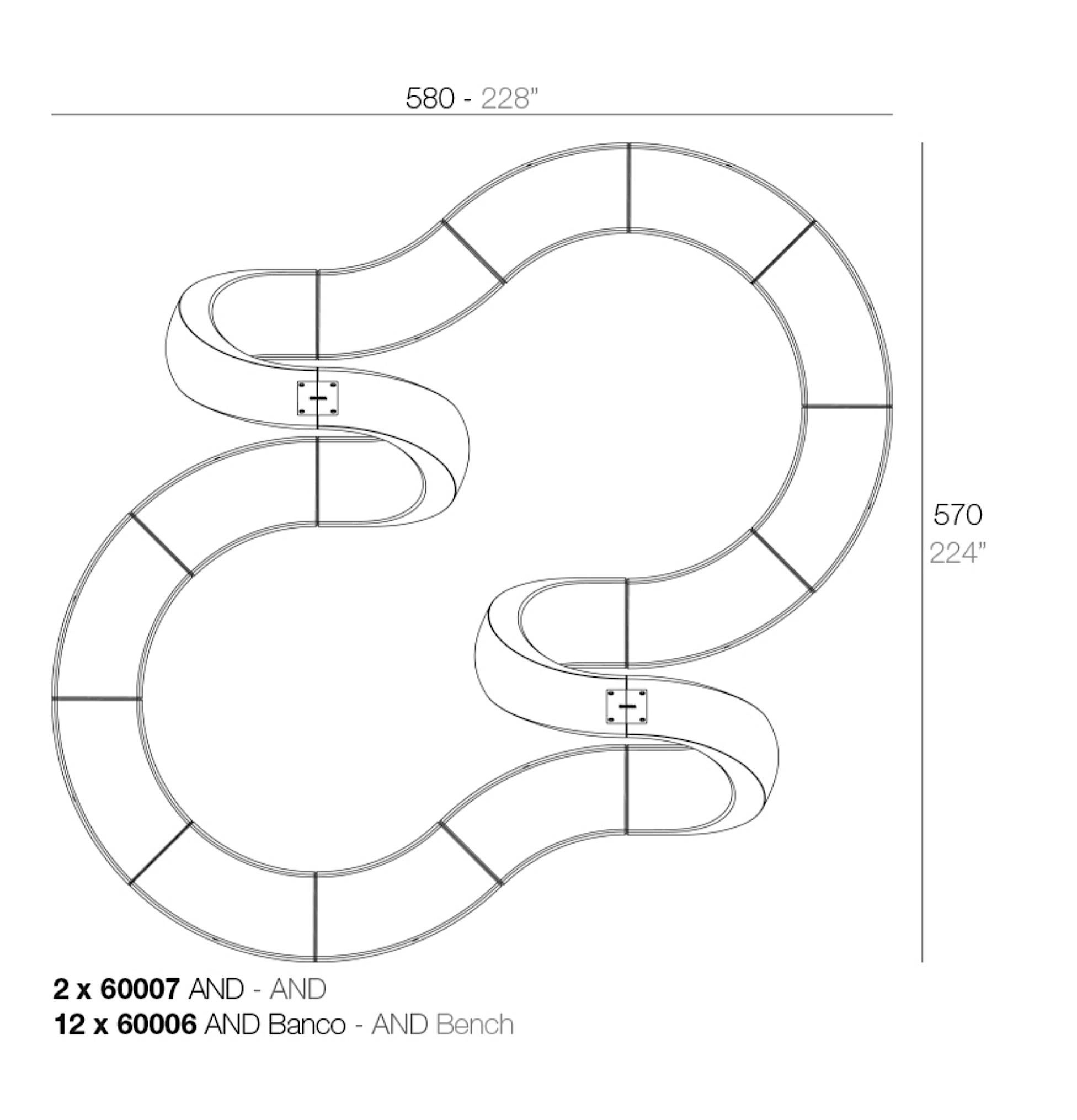Contemporary Modular bench composition Vondom And by Fabio Novembre – Lacquered For Sale