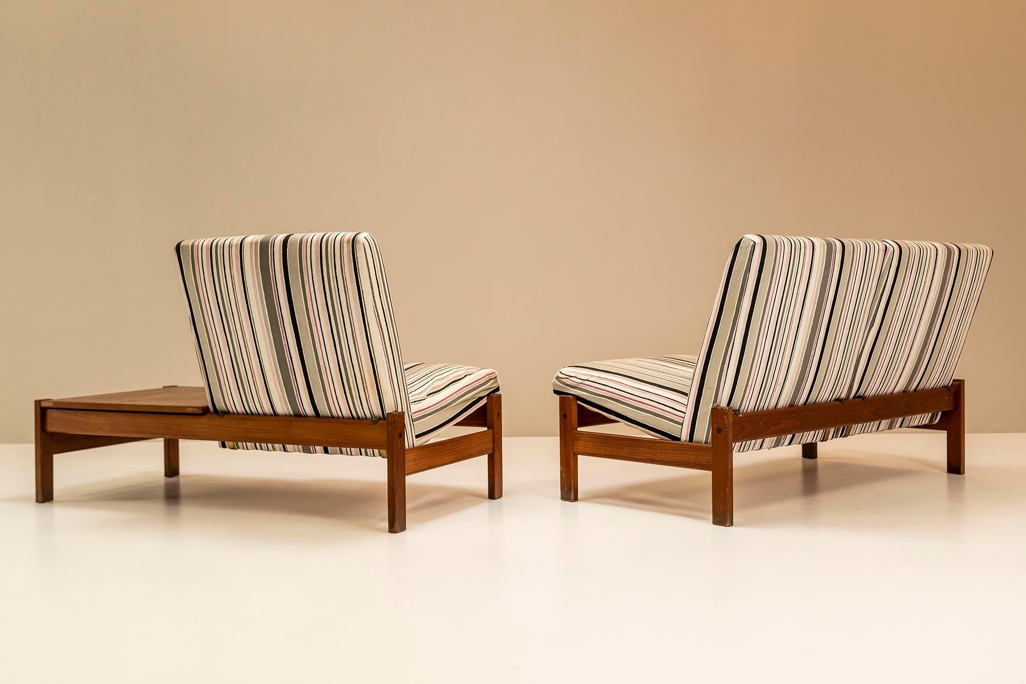Modular Bench Set in Teak and Original Upholstery, Italy, 1960s In Good Condition For Sale In Hellouw, NL