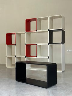 Modular Bookcase Model “E 105 Prisma” by Edoardo Vittoria for Tecno, Italy, 1964