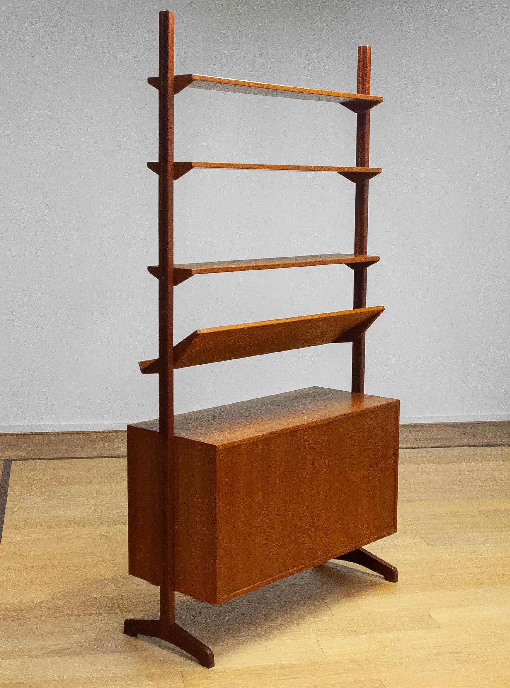 Modular Bookcase Room Divider In Teak Designed By Nils Jonsson For Troeds. 1950 4