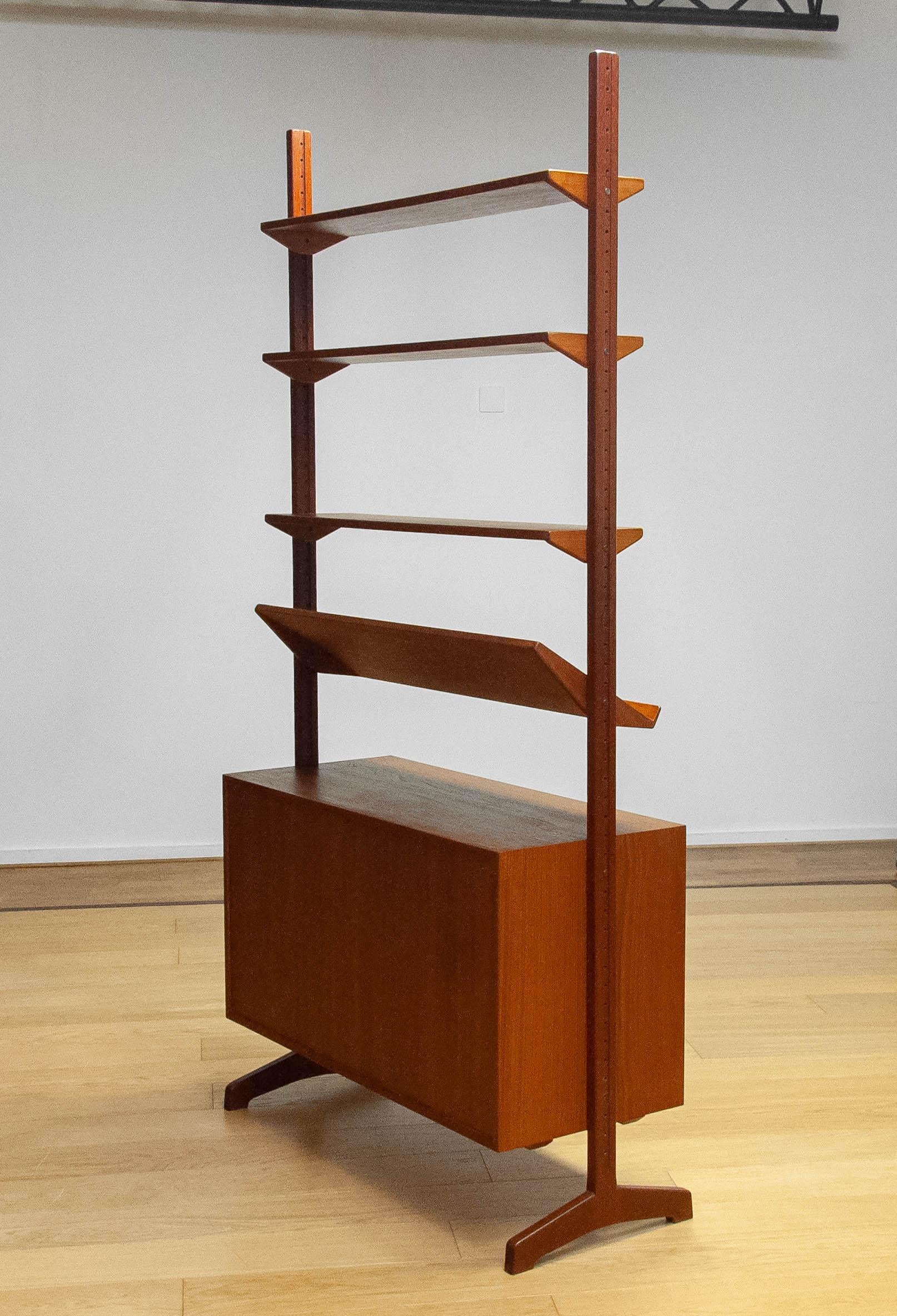 Modular Bookcase Room Divider In Teak Designed By Nils Jonsson For Troeds. 1950 5