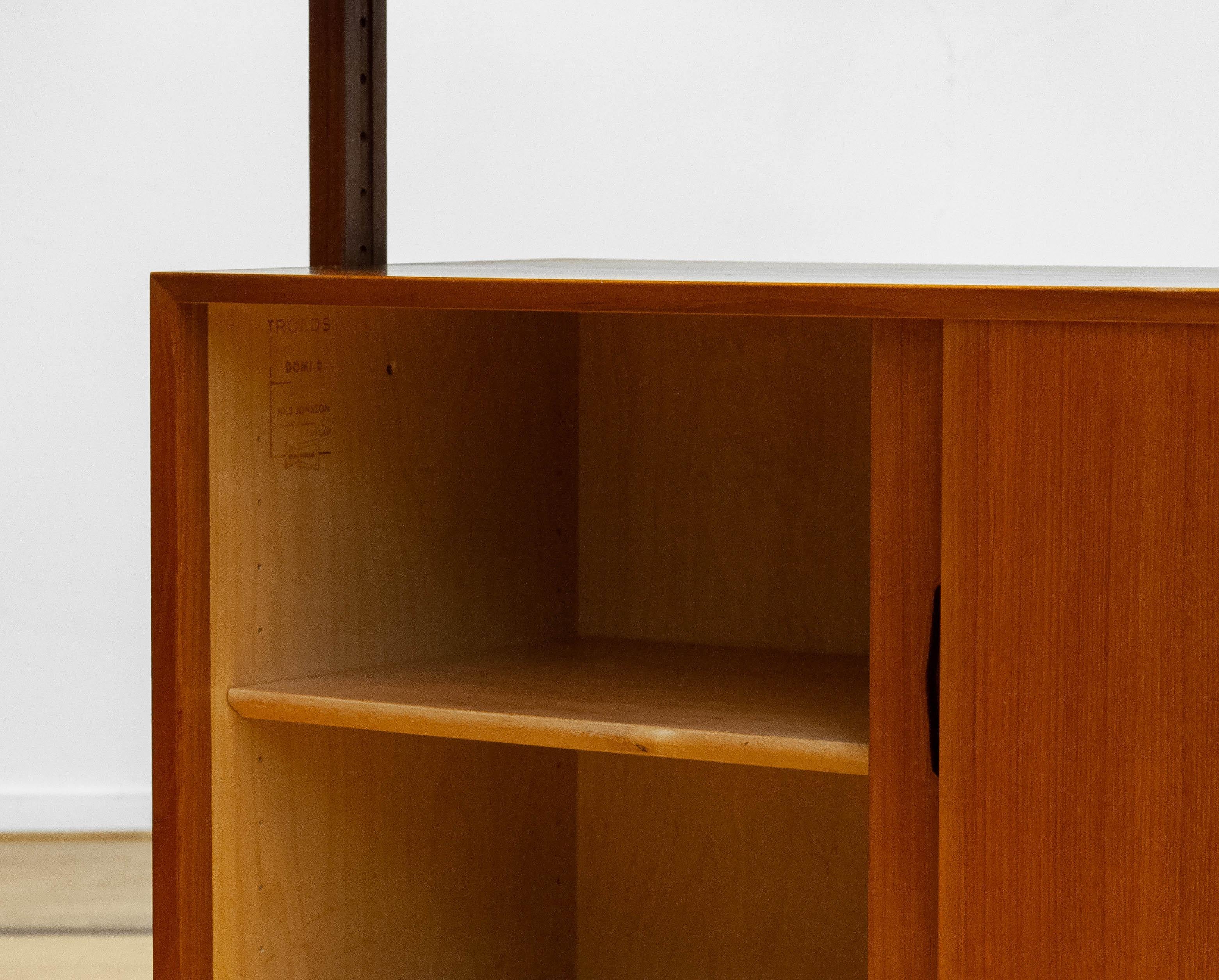 Modular Bookcase Room Divider In Teak Designed By Nils Jonsson For Troeds. 1950 1