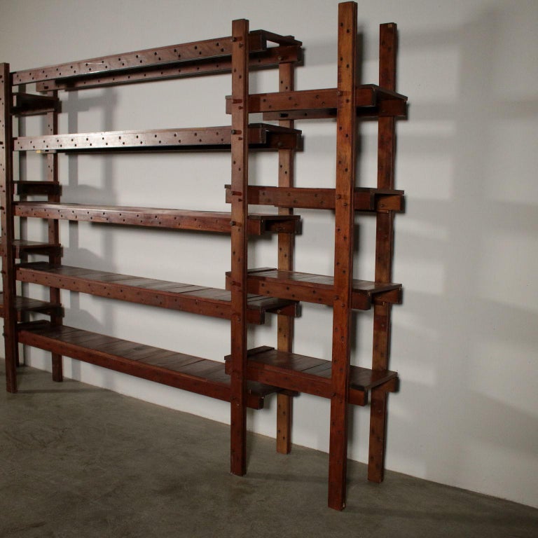 Modular Bookcase Solid Wood Vintage, Italy, 1950s at 1stdibs