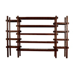 Modular Bookcase Solid Wood Vintage, Italy, 1950s