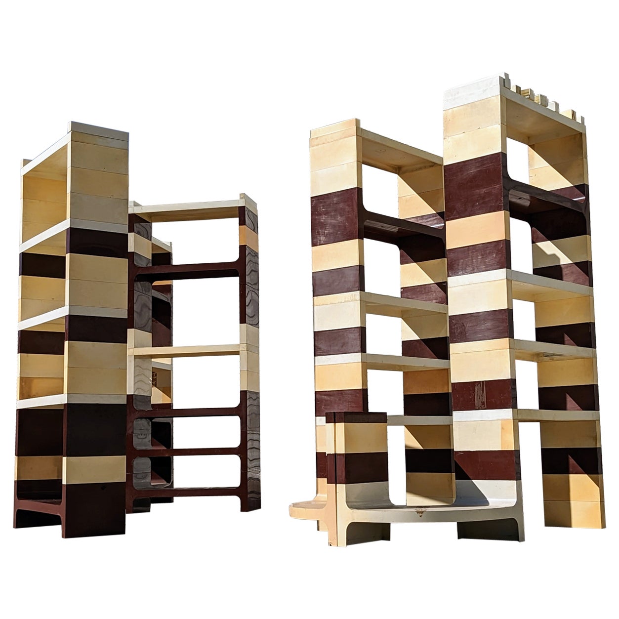 Modular Bookcases by Vardani Design, 1970s Space Age Etagere Room Divider, MCM For Sale