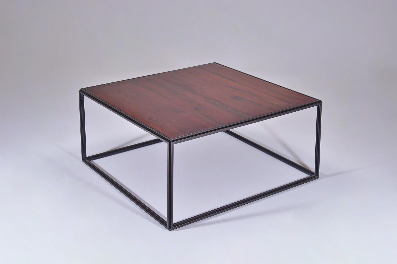 Cast Modular Brass, Bronze and Wood Low Table by P. Tendercool For Sale