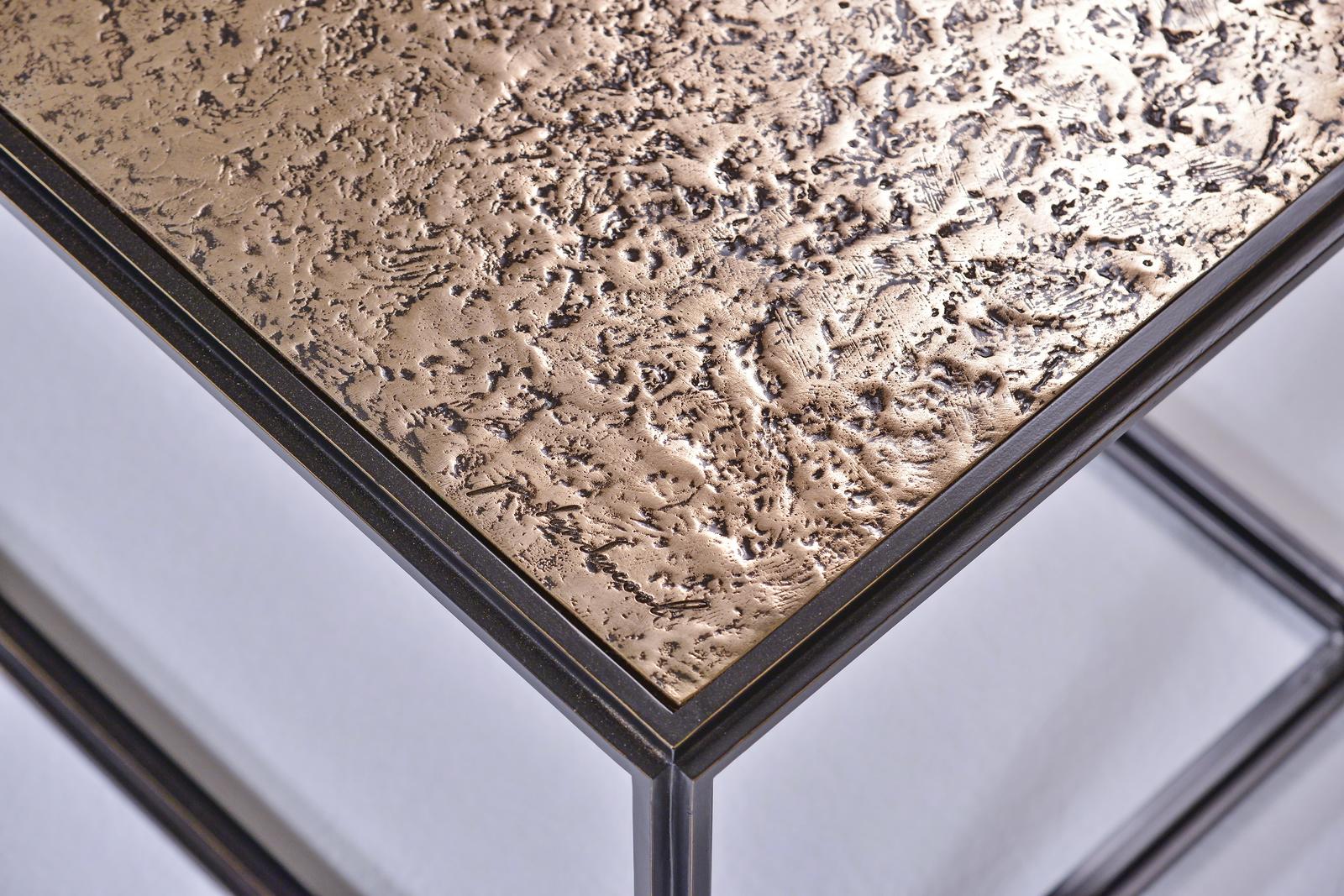 Modular Brass, Bronze and Wood Low Table by P. Tendercool For Sale 1